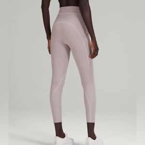 Lululemon Power Thru High-Rise Tight 25" Mauve Grey Leggings Size 12 Activewear